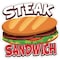 Signmission Steak Sandwich Decal Concession Stand Food Truck Sticker, D-DC-24 Steak Sandwich19 D-DC-24 Steak Sandwich19 - alternate 1